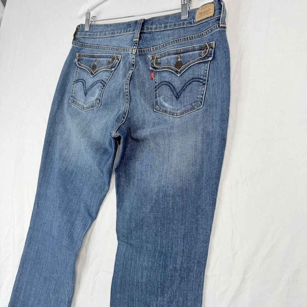 Levis 515 Bootcut Jeans Women's 12 M High Rise Stretch Medium Wash Denim 33x31.5